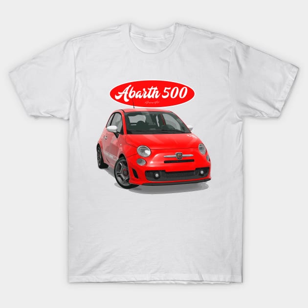 ABARTH 500 Red Scorpion T-Shirt by PjesusArt